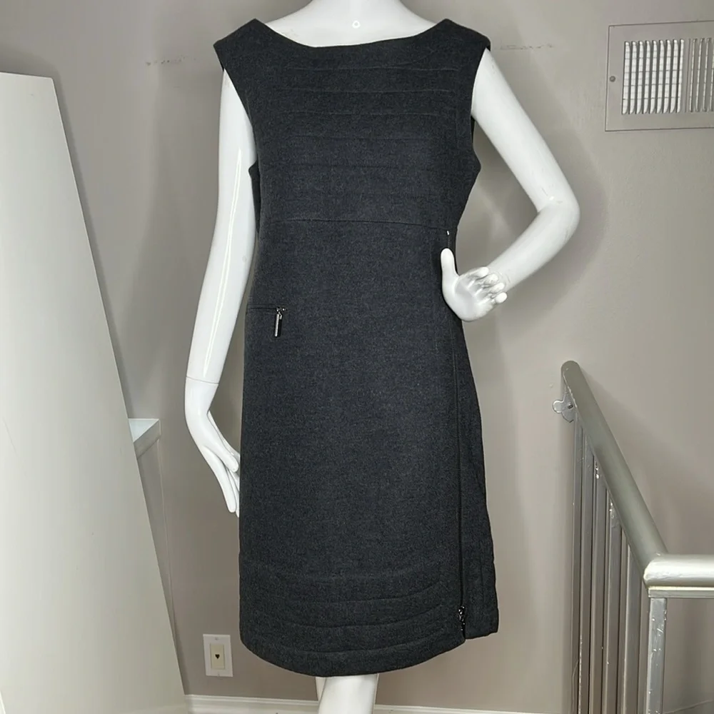 Tory Burch Sz 8 Soft Wool Sleeves Tank Size Zip Dress